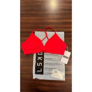 LSKD Ambience Sports Bra Flame Red WBRA01340 Size L NEW NWT